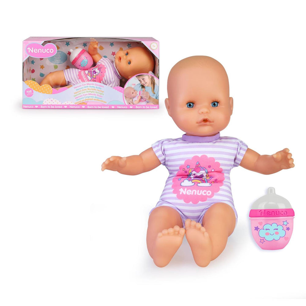 Famosa nenuco babypop met zachtje paars ongeveer 32 cm groot