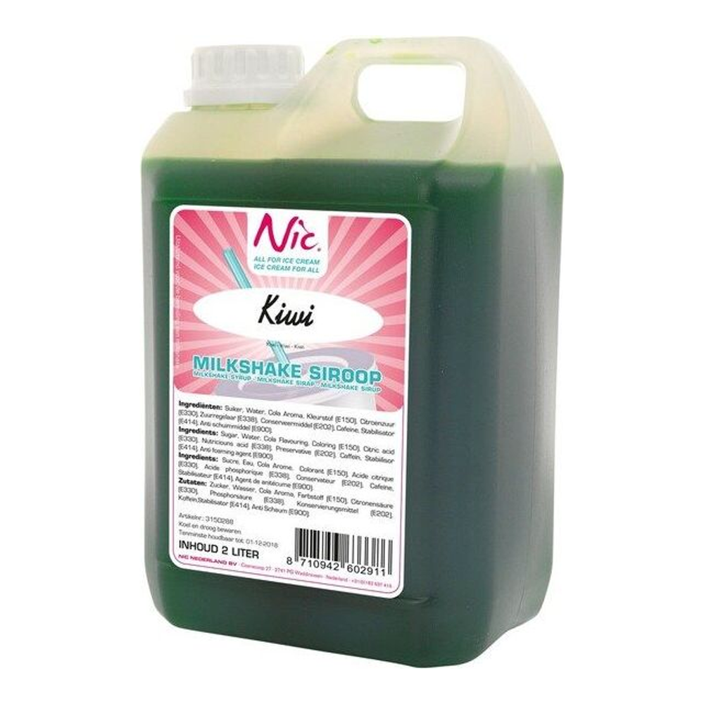 Nic milkshakesiroop kiwi (2 liter)