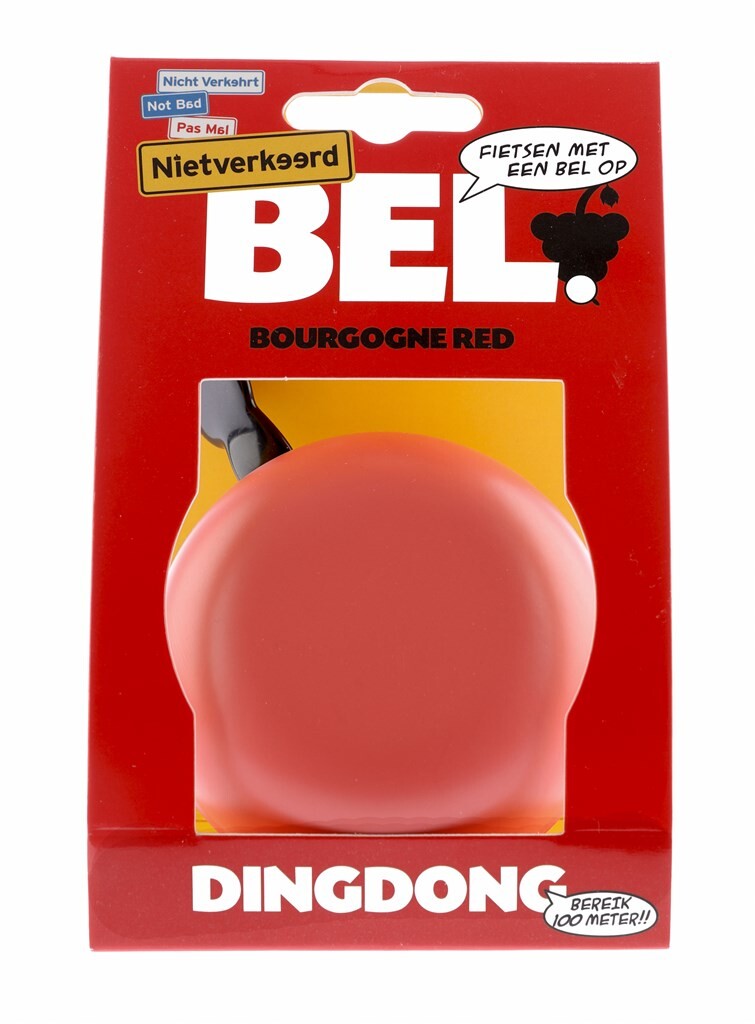 Nietverkeerd bell 80mm Ding Dong burgundy red