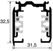 Nordic rail zwart 3 fasen 2 meter 5050006
