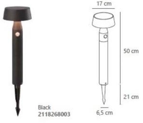 Enzo nordlux led solar tuinlamp op spie nama 1w 3000k zwart 50cm - 4802840