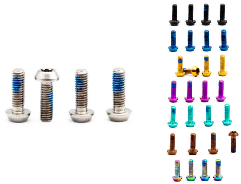 Oak components titanium screws m3x9 for sram lever bearings hope cover (4 pieces) | raw