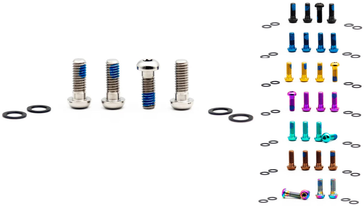 Oak components titanium screws set m6x16 for brake adapter (4 pieces) | green