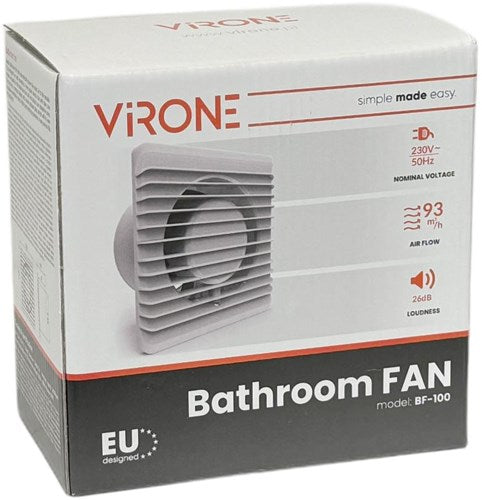 Enzo orno badkamer - toilet ventilator wit 100mm + timer - 8611010
