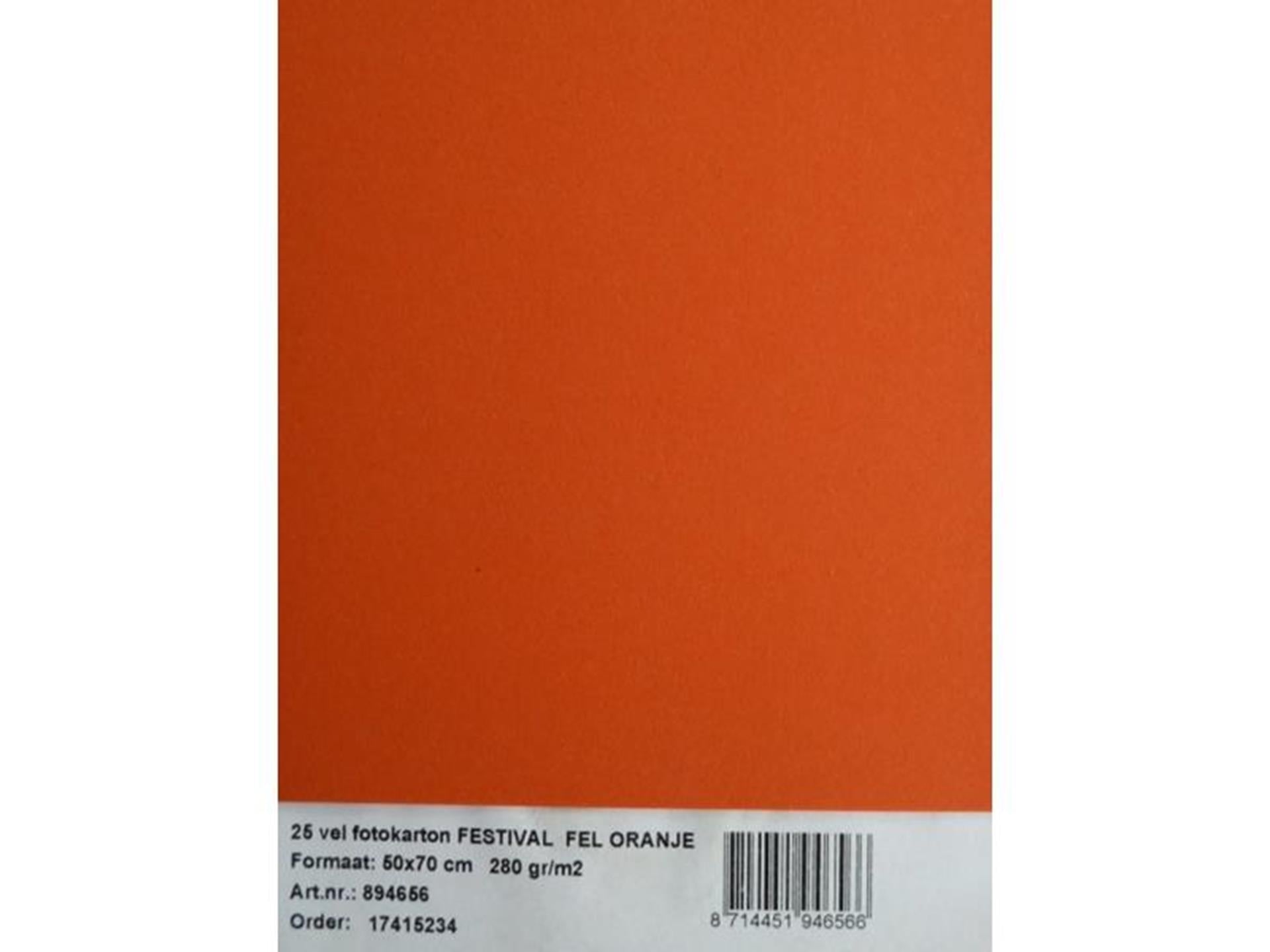 Fotokarton 25vel 70x50cm fel oranje