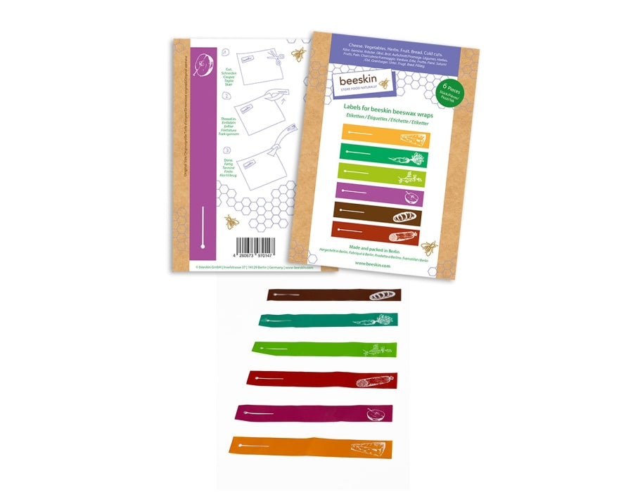 Bijenhuidlabels voor bijenwasproducten - 6 stuks