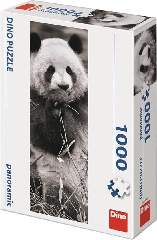 Dinotoys dinopuzzel - panorama panda in het gras - 1000 stukjes
