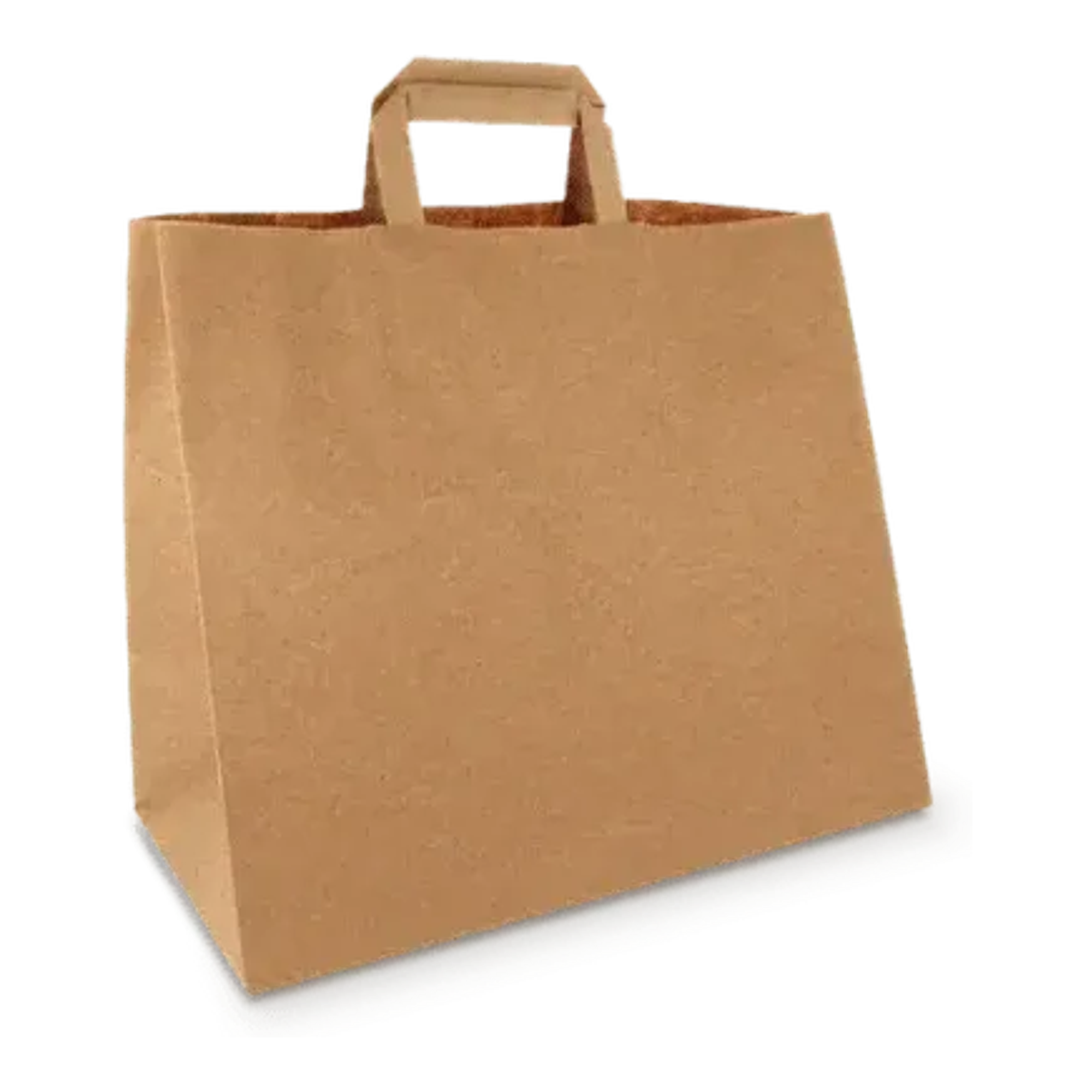 Papieren draagtas groot 32+16x27cm bruin (250 stuks)