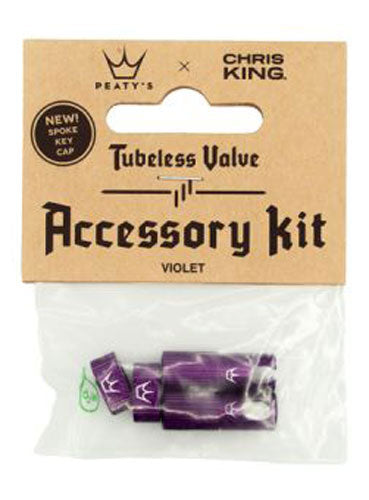 Peaty's chris king mk2 tubeless valve accessory kit | violet