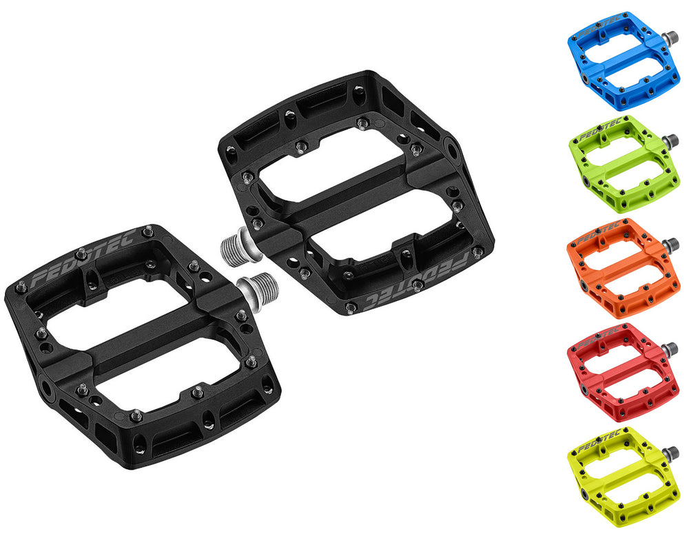 Pedotec thunder 180 nylon flat platform pedals | red
