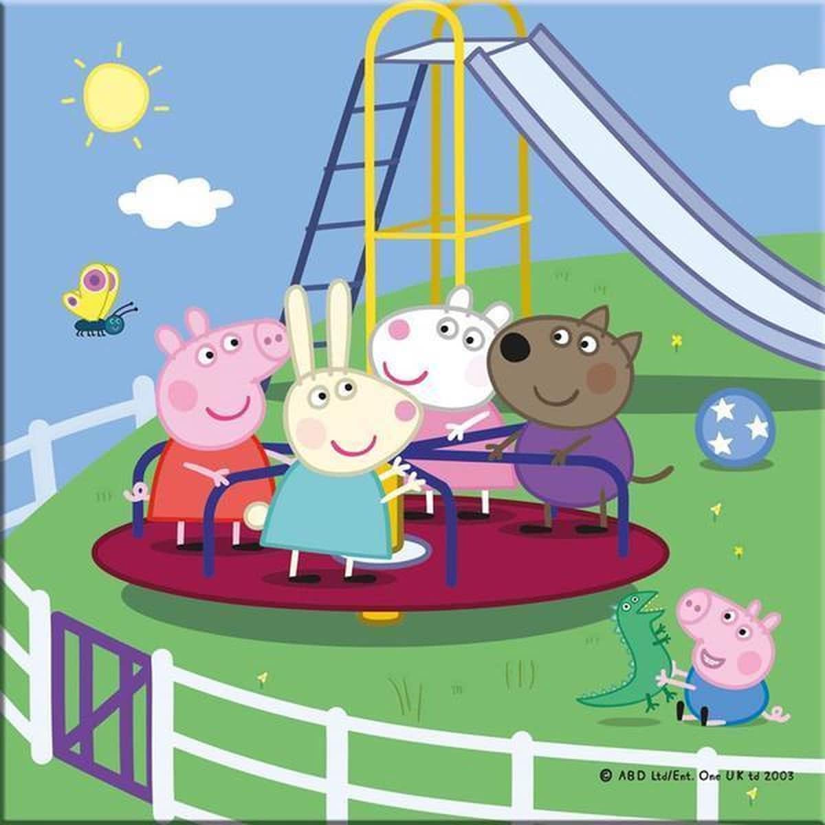Dinotoys peppa pig kinderpuzzel 3 x 55 stukjes gemaakt van stevig karton
