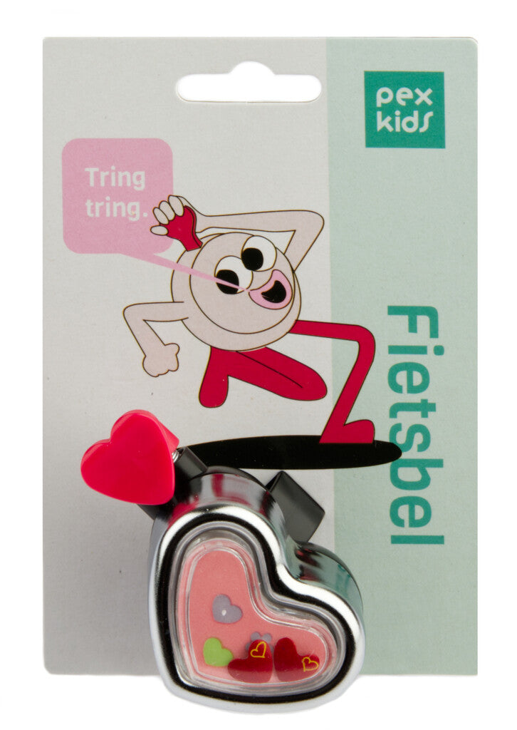 PexKids Bicycle Bell Heart Chrome-Pink