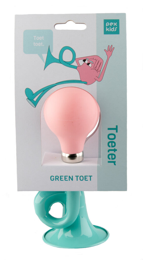 Fietshoorn lokken pexkids - groen met roze bal
