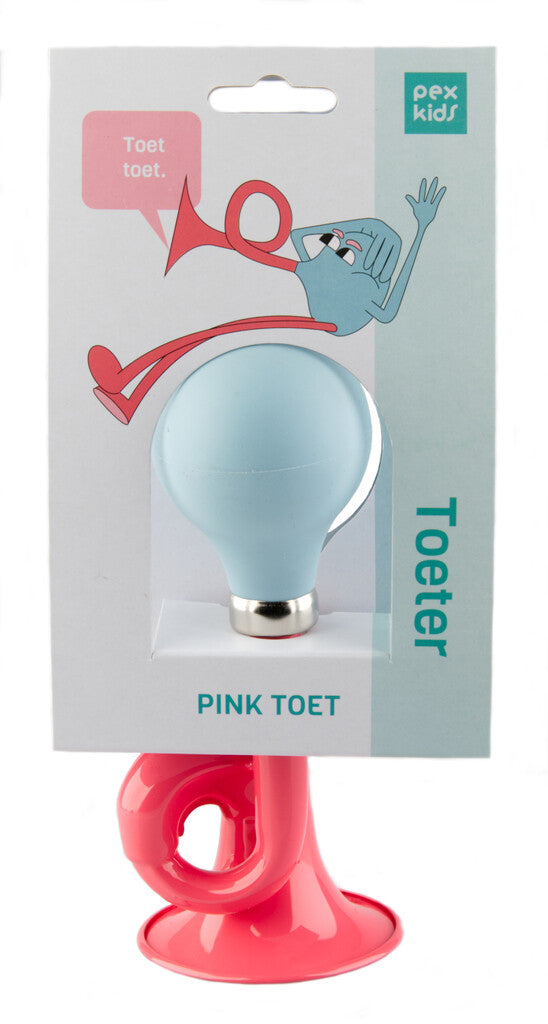 Fietshoorn lokken pexkids - roze met groene bal