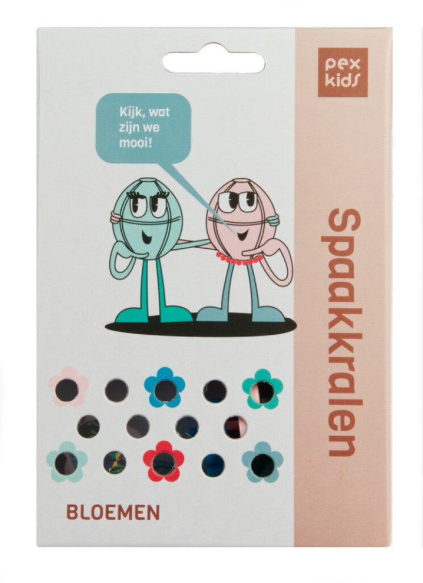 Fiets sprak kralen Pexkid's Flowers visueel 4-kleurig (12 stuks op kaart)