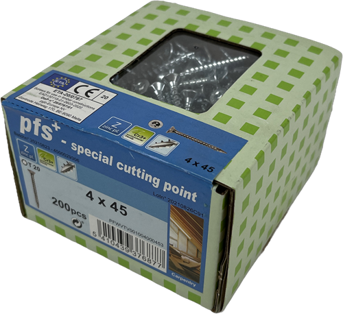 Pgb-europe pfs+ | spaanplaatschroef pfs+ vzk-t ø 4,0x45 zn - 200 stuks - pfwvtv001004000453