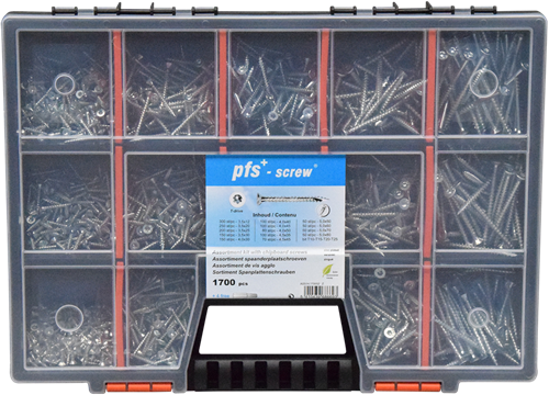 Pgb-europe pgb-fasteners | assortimentsdoos met schroeven 1700 dlg pwvtv - ass014001170002
