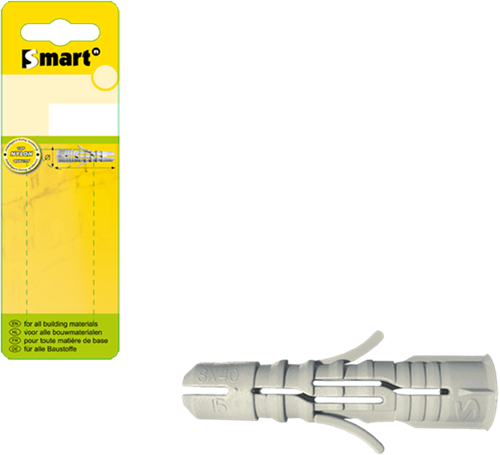 Pgb-europe smart | nylon plug met boord ø 8x40 grijs | 12 st sm00bpn00080040h