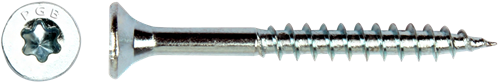 Pgb-europe pgb-fasteners spaanplaatschroef vzk-t deeldraad snijpunt verzonken kop ø4,0x60 zn tx20 | 200 st | pgwvtg001004000603