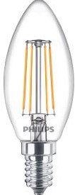 Philips led kaars e14 4,3-40w 2700k filament helder blister - 5100306