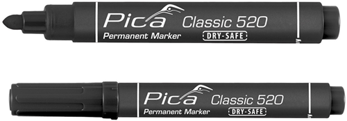 Pica 521 46 permanent marker | 2-6mm | beitel | zwart | 10 stuks - pi52146