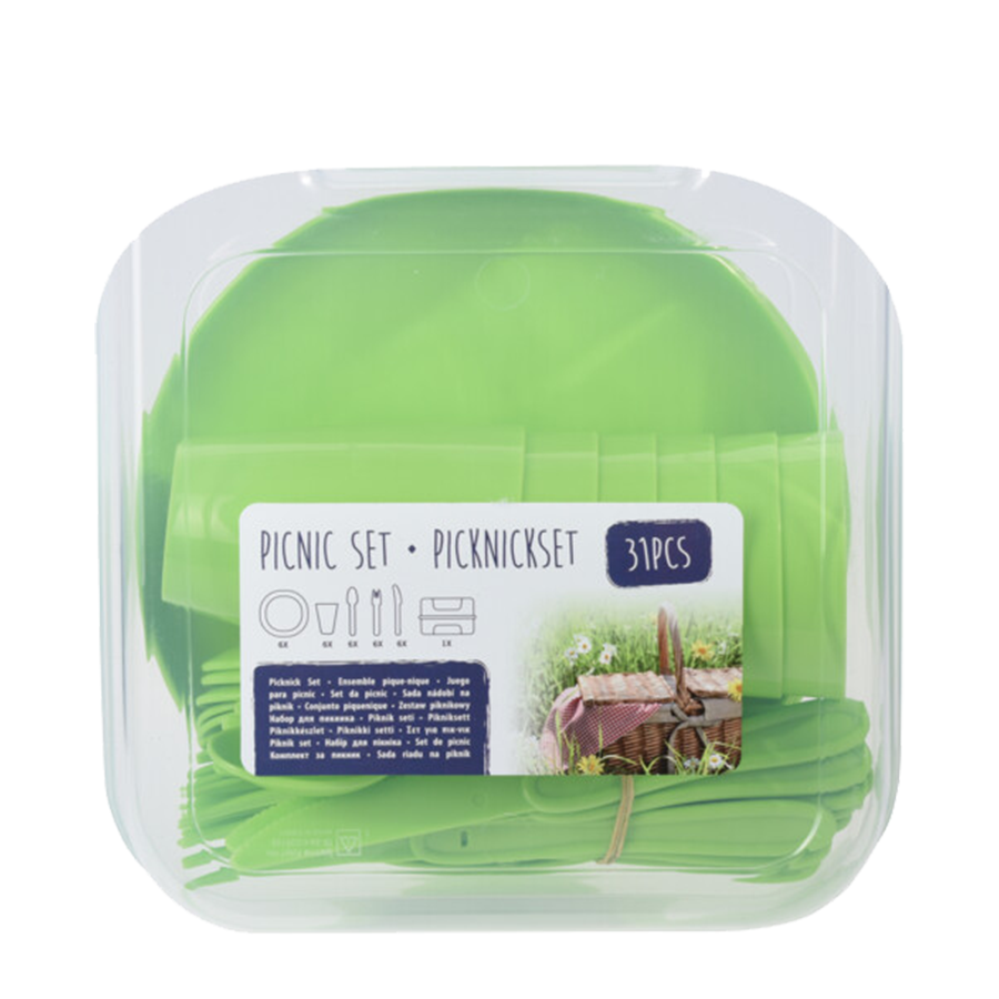 Basic picknickset groen 31-delig