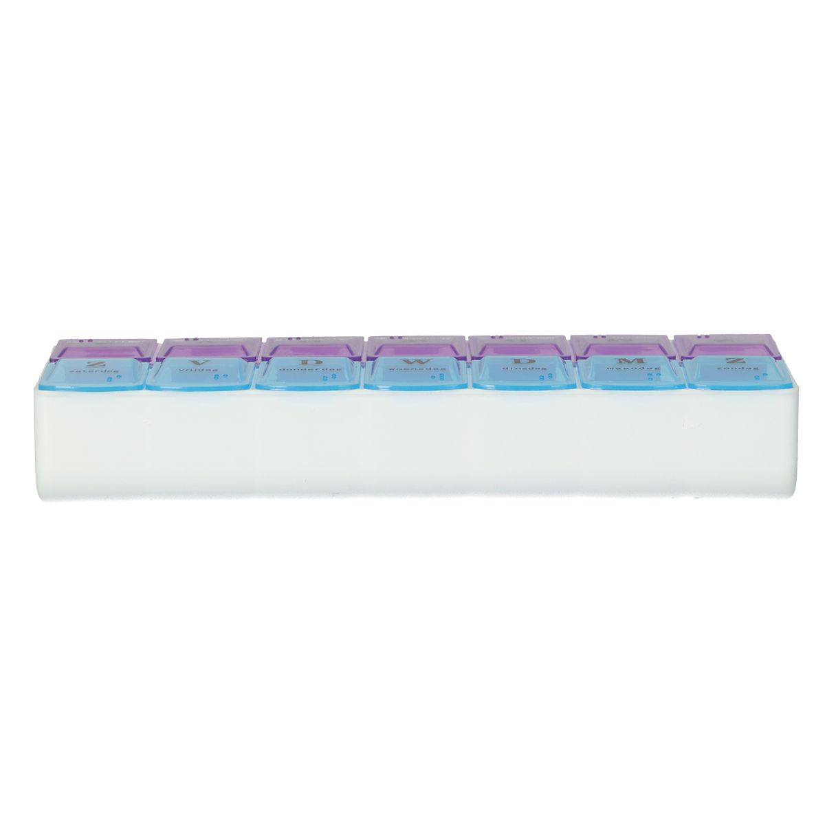 Jvdl pillendoos 7 dagen ochtend - avond blauw paars