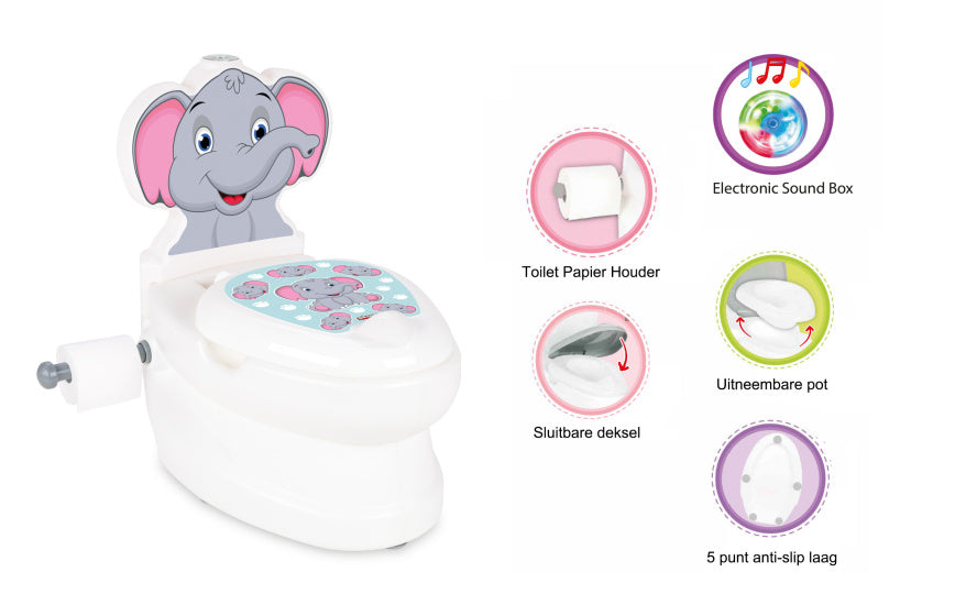 Olifant Educatief Plaspotje Wit Grijs