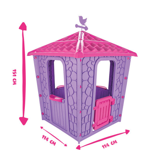 Stone Speelhuisje 114 x 114 x 151 cm Paars Roze