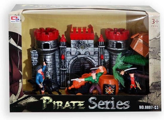 Bongers speelgoed piraten kasteel speelset, inclusief 3 speelfiguren