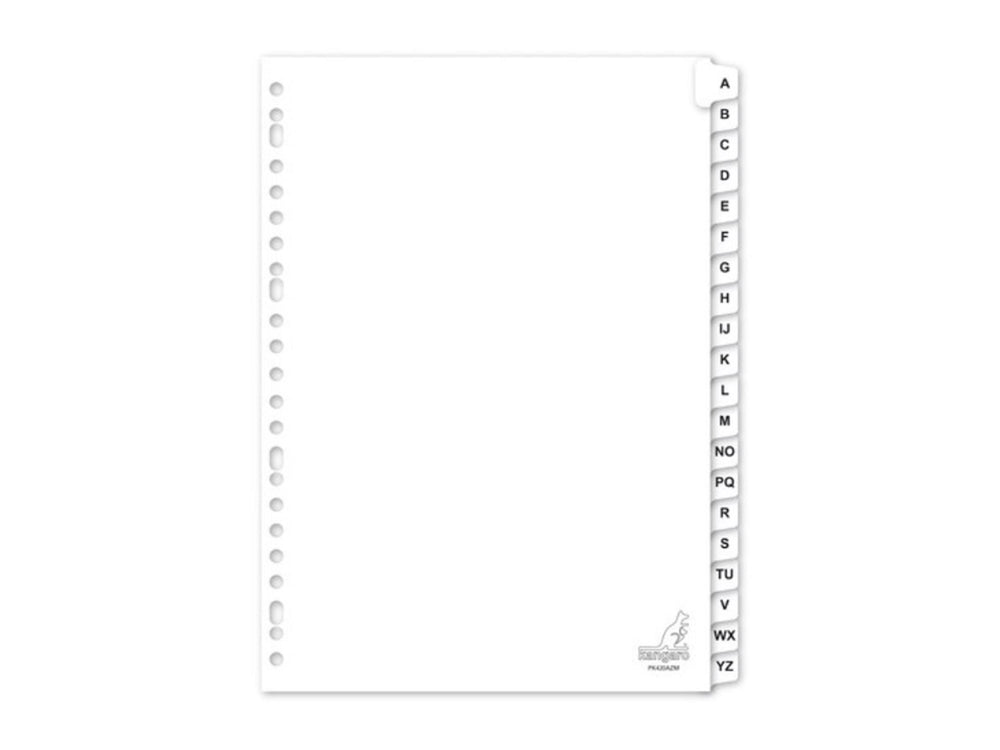 Kangaro tabblad a4 letters 190 grams wit 23-gaats 20-delig a-z karton