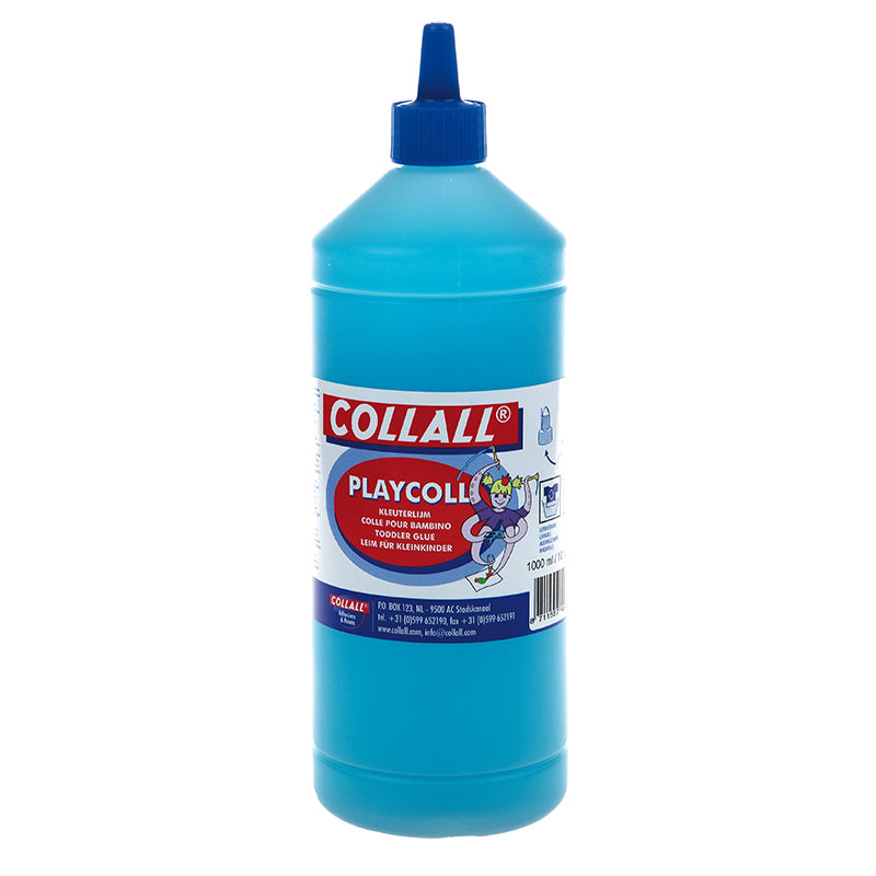Collall playcoll - blauwe kinderlijm op waterbasis - 1l