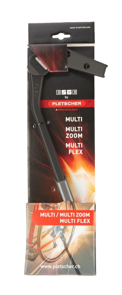 Pletscher esge zijstandaard multiflex, zwart - op kaart