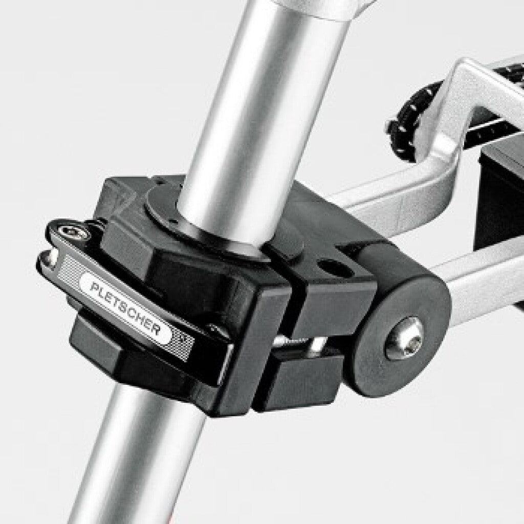 Pletscher zadelpendrager orion met opbergbox qr alu zilver