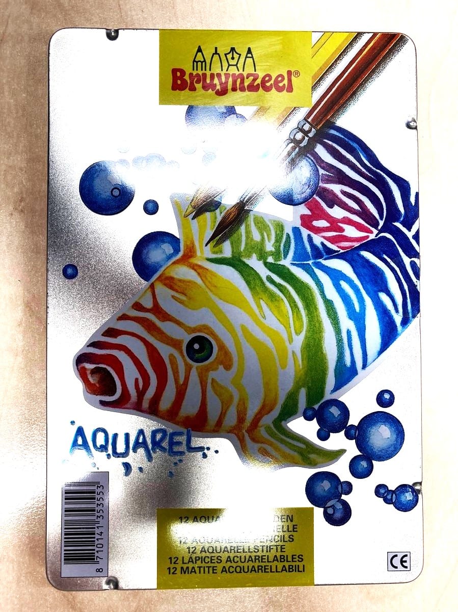 Bruynzeel 12 aquarelpotloden in blik