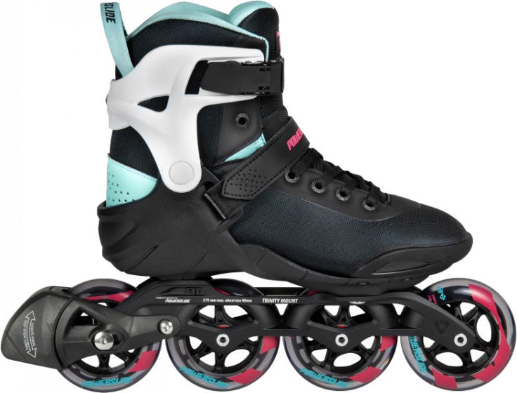 inlineskates Radon Teal 90 softboot 83A zwart mt 38