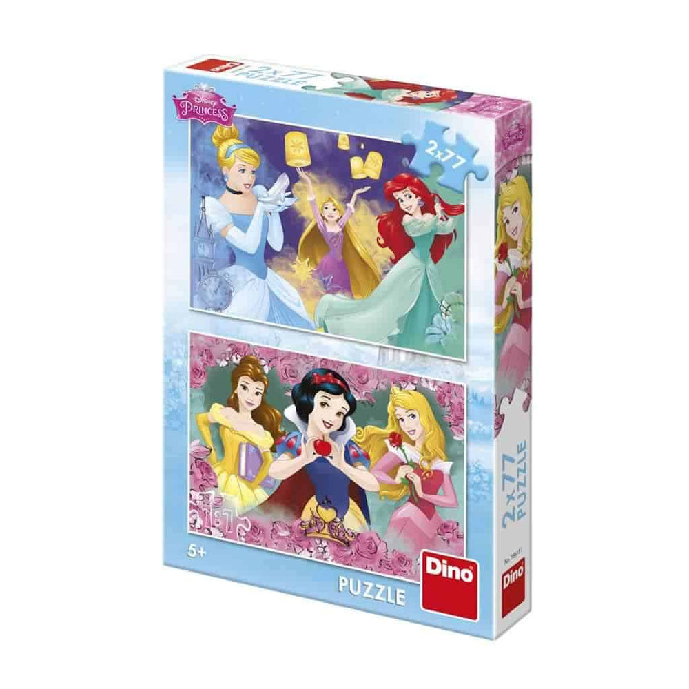 Dinotoys dinopuzzel - disney prinsessen - 2 x 77 stukjes