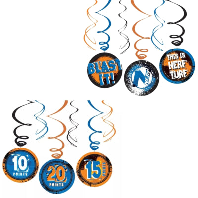 Amscan spiraal hanger nerf 60 cm set van 3 | 24 stuks