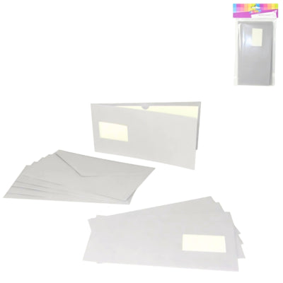 Dubbele kaart met envelop grijs set van 5 | 48 stuks