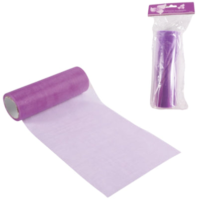 Organza op rol paars 15 cm x 10 m | 24 stuks