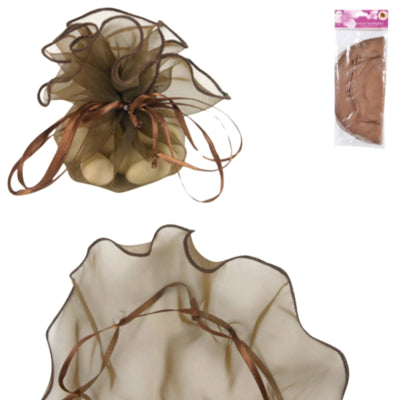 Geschenkverpakking tule bruin 10 stuks | 24 stuks