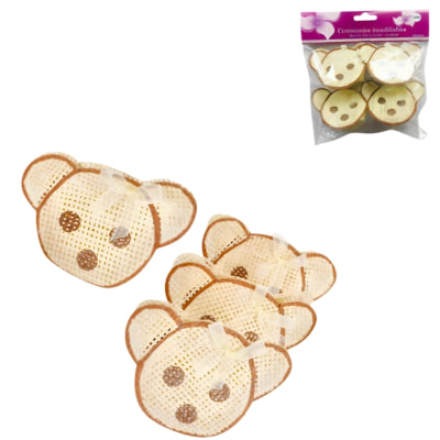 Geschenkverpakking beer beige 9 cm set van 4 | 24 stuks
