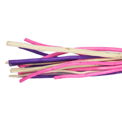 Bundel decoratie hout naturel roze paars 100 cm | 20 stuks