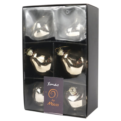 Xmas by mooss xmas by moos kerstballen grijs 8 cm 6 stuks | 12 stuks
