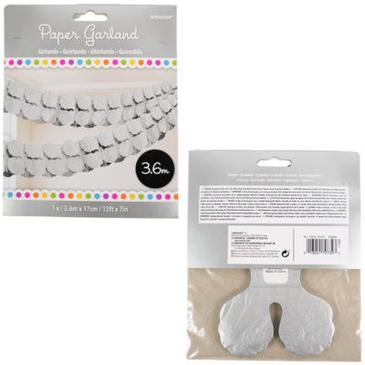 Amscan feest slinger papier zilverkleurig 360 cm | 36 stuks