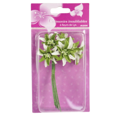 Decoratiebloem groen 13 cm set van 6 | 24 stuks
