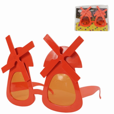 Bril molen oranje 17 cm | 12 stuks