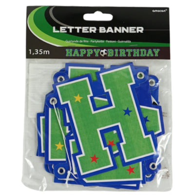 Amscan letterslinger happy birthday voetbal 135 cm | 24 stuks