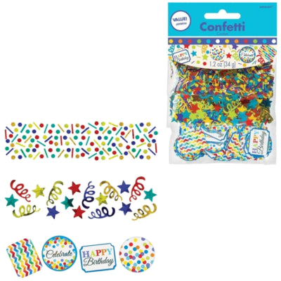 Amscan confetti happy birthday mix 34 gr. | 24 stuks