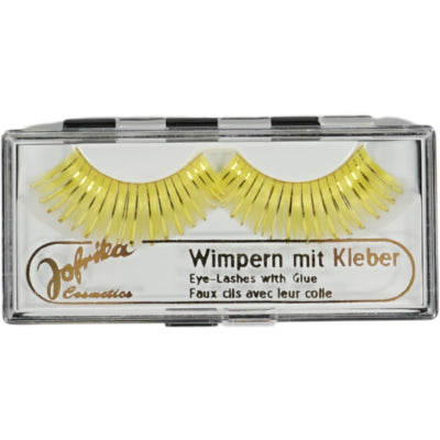 Jofrika cosmetics kunstwimpers geel glitter 9,5 cm b-keus | 60 stuks